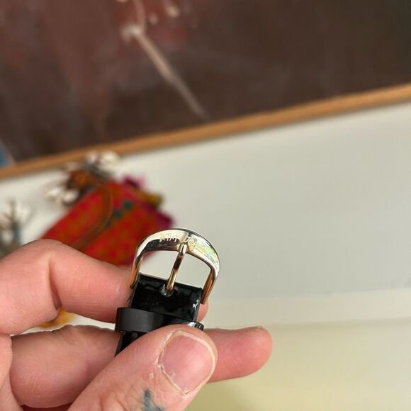 Betsey Johnson Gold and Black Giraffe Watch Leather - Picture 13 of 16